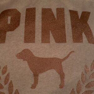 Victoria’s Secret PINK Medium Cowl Neck Rose Gold Sparkle Sweatshirt – Like New!